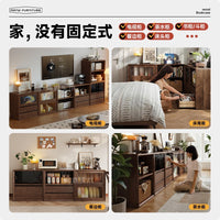 实木书柜模块化自由组合格子柜客厅电视柜靠墙一体收纳储物展示柜