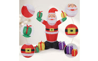 Large Inflatable Santa with Gift Boxes Cheerful Outdoor Christmas Decoration Festive Christmas Yard Decor Giant for Porch