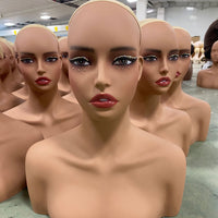 欧美热销假发头模 半身双肩假发模特头假人展示头模支架mannequin