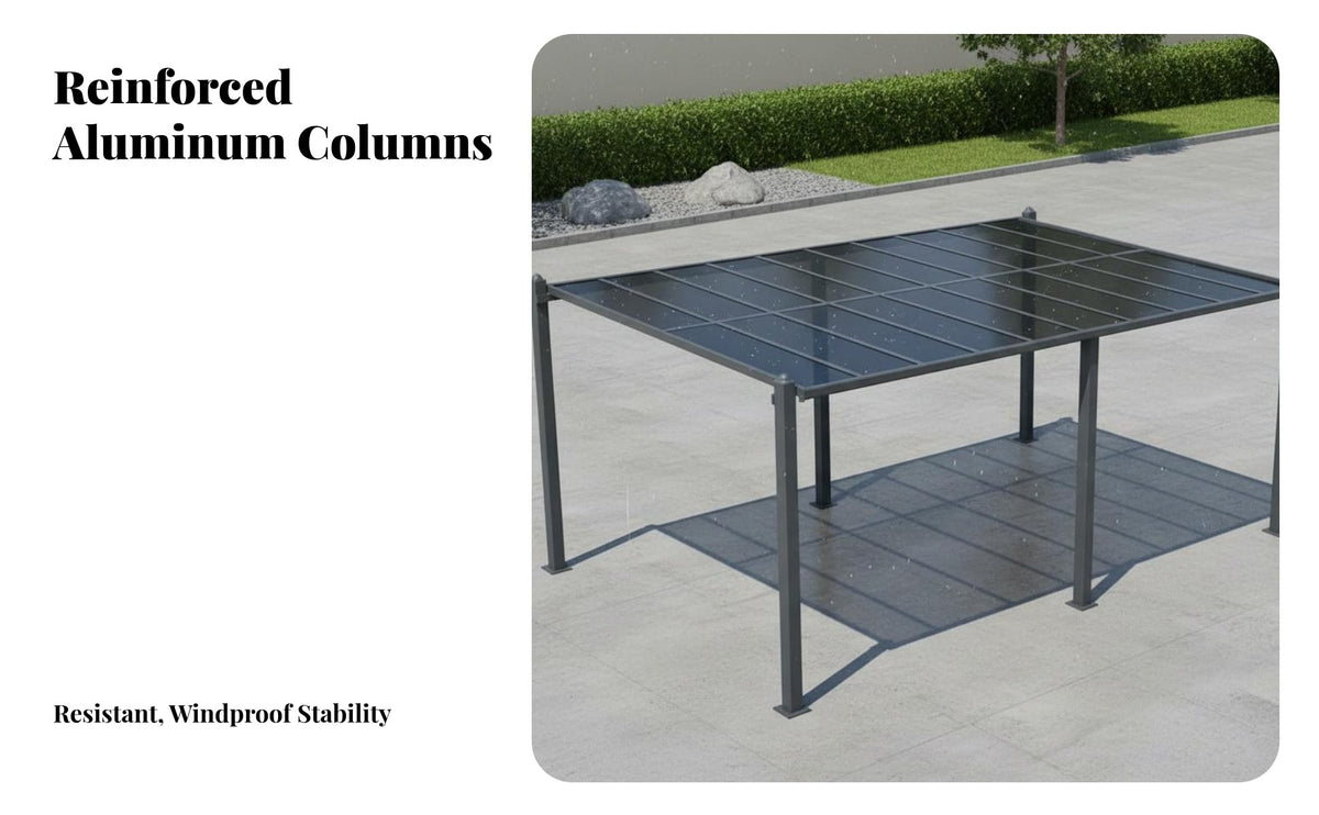 Aluminum Carport Waterproof Aluminum Sun Cover Protection Outdoor Gazebo for Homeowners, Families, Courtyard, Backyard, Poolside