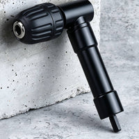 90-Degree Attachment Ribbed Grip Right-Angle Adapter Black Metal