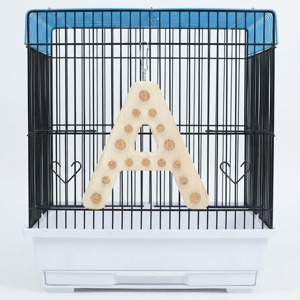 Parrot Toys and Bird Perch Set, Wooden Blocks Foraging Toys for Birds, Enrichment Parrot Cage Accessories for African Grey and Cockatiel