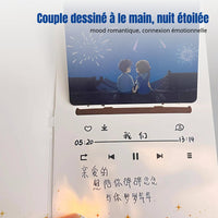 Recording Pop-up Greeting Card Including Personalized Couple Message Feature Animated Effect Pop-up Design Music-themed Illustration Romantic Handwriting Element Suitable for Birthday Gift Giving Holiday Celebration Partner Confession Couple Anniversary