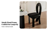Keyhole spine Chair sturdy Wood Legs Armless Upholstered Chair Vintage Aesthetic Ergonomic spinerest for Interior Decorators