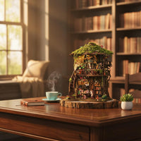 Miniature Forest House Beginner Friendly DIY Book Nook Press Switch for Desk
