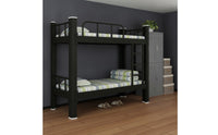 Metal Bunk Bed Heavy-Duty Bunk Bed with Mattress Space-Saving Furniture for Students, Teens, Shared Bedrooms, Dorm Rooms, Residential Accommodations