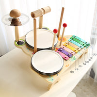 Wooden Multi-Function Drum and Xylophone Set for Kids