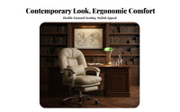 High-Spine Recliner with Footrest Adjustable Height Cushioned Reclining Chair with Footrest Support Effortless Rolling Casters