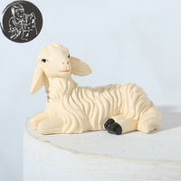 5CM White Goat Figurine for Garden Decoration Christmas Gift Resin Craft