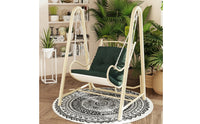 Padded Hanging Swing Chair with Stand Compact Hanging Swing Chair with Cushion Powder-Coated Furniture Outdoor for Garden