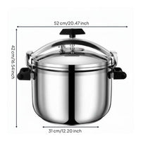 Burst-Resistant-Proof Pressure Cooker Multi-Cooktop Compatible Commercial Pressure Cooker Multiple Safety Protection Large Capacity Stockpot Even Heat Distribution for Chefs, Cafeteria, Restaurant