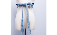 Long Denim Wrap Belt Versatile Jean Cloth Waist Tie Decorative for Women