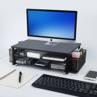 跨境电脑显示器增高架办公桌面收纳书桌管理器带抽屉文具整理收纳