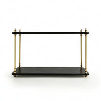 Desktop Shelf Organizer Vintage-Retro-Chic Desk Organizer Rack Home Desk Shelf with Two Tiers for Vanity, Bar, Sideboard