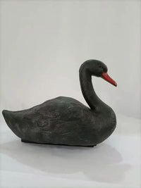 Black and White Swan Ornament PE Blow Molded Garden Decoration