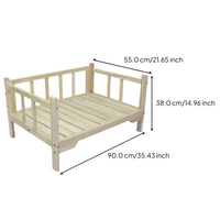 Hardwood pet bed with padded cover
