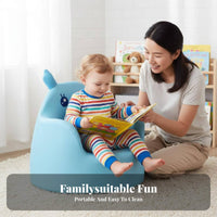 creatureShaped Mini Sofa Cartoon Design Upholstered Single-Seat Couch Sturdy Build Firm Density Foam Filling for Children