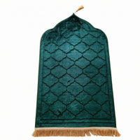 Arched Prayer Rug Geometric Lattice Fringed Floor Mat Hanger Tassel