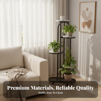 Movable with Wheels Multi-Tier Plant Stand Decorative Rolling Flower Pot Rack Sturdy Construction Mobile Plant Shelf Stable Load-Bearing for Living Room, Balcony, Indoor
