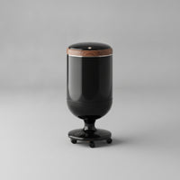 Wood-Grain Trash Can with Spring Lid Floor Standing Trash Can with Lid Glossy Wastebasket Easy to Clean for Kitchen