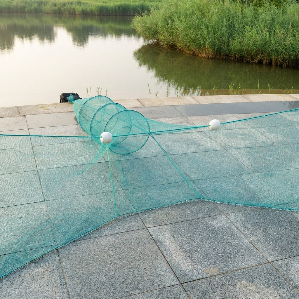 Octagonal Net, Fishing Net, 4m×40m, High Strength, Foldable, Knotless Net, For River Fishing