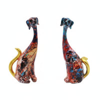 Resin Dog Figurines Slender Mini Resin Dogs Sculptural Mini Dog Figurines for Desk, Living Room