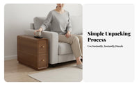 Space-Saving Rolling C-Table Mobile Design Household Furniture Vintage Look Multi-Functional for Apartment Dwellers, Home Workers, Laptop Users, Living Room, Small Spaces, Bedroom