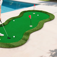 3 Hole Putting Mat Easy Storage Sports Equipment Anti-Slip Base for Golfers