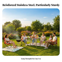 Rectangular Camp Desk Foldable Adjustable Height Utility Table Space-Saving sturdyDuty for Students, Families, Barbecue