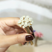 Miniature Dried Flower Bouquet Model with Glass Bottle for Dollhouse Decor