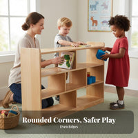Montessori Cubby Unit KidsChild-Safe Design Multi-Cubby Organizer Rounded Edges Open-Front reach for Toddlers, Daycare, Playroom