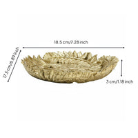Gilded Leaf Tray Golden Finish Gold Decorative Tray Versatile Decorative Resin Plate for Desktop, Entryway, Washroom