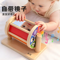 Montessori Wooden Educational Toy Set with Textile Drum and Coin Box for Kids