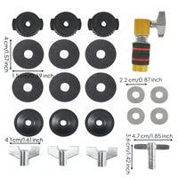 Noise Reduction Cymbal Replacement Parts Set Metal Washers Cymbal Hardware Kit Wing Nuts Drum Accessory Kit Plastic Caps