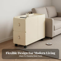 Mobile Nightstand Easy to Clean Rolling Side Rolling Side Table with Drawers