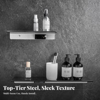 Rustproof Wall Mounted Bathroom Shelf Floating Bathroom Shelf Long-Lasting for Renters, Adults, Washroom, Toilet, Living Room