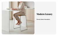 Nordic Design Transparent Highrear Stool Light Luxury Bar Seating Minimalist and aesthetic Counter Chair Easy to Clean for Business Owners, Interior Designers, Cafe, Restaurant, Kitchen, Dining Room
