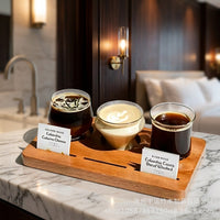 Solid Wood Three-Hole Coffee Tasting Tray for Single Origin Coffee
