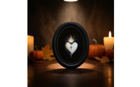Oval Photo Wooden Photo Display in Black Wooden Picture Frame Decorative for Entryway, Halloween