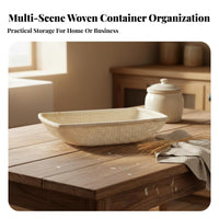 Rectangular Woven Platter Rustic and design Serving Basket Lightweight for Home Cooks