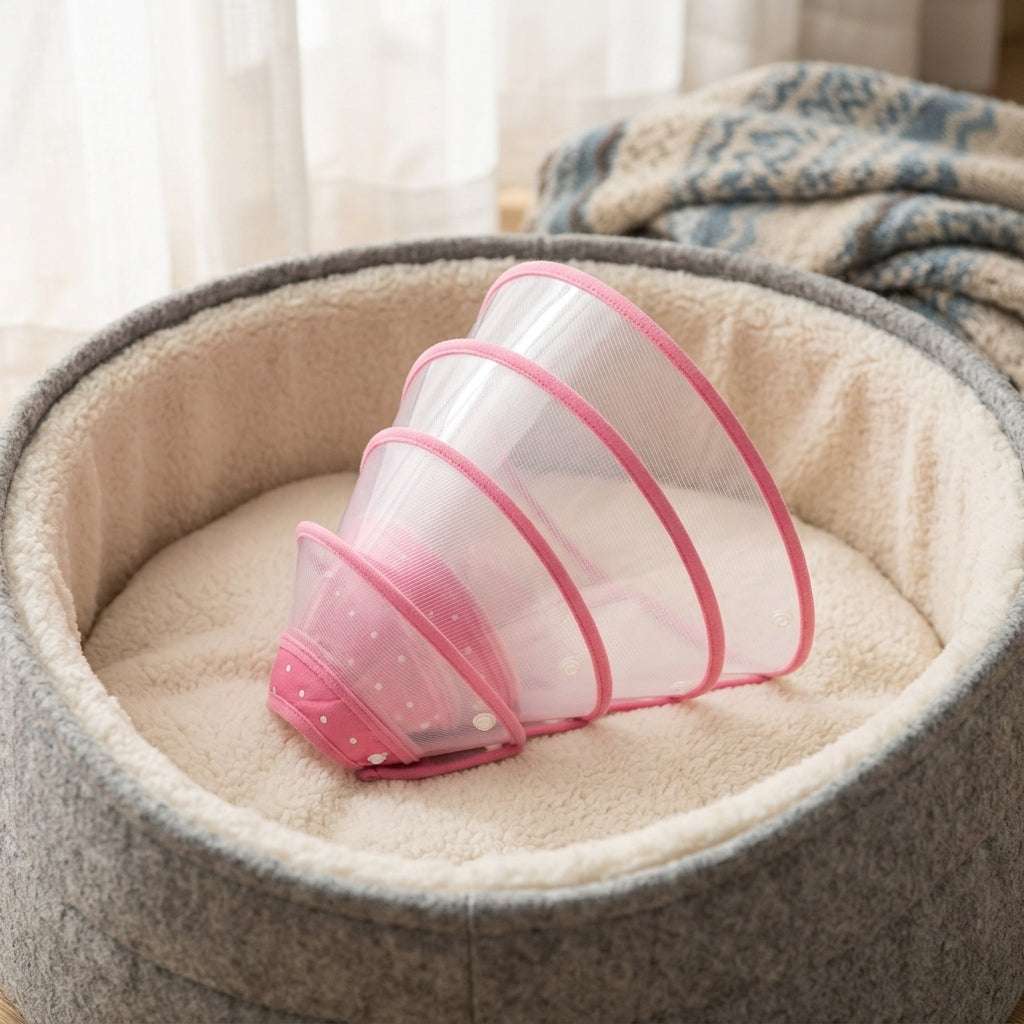 Pet Cone for Dogs and Cats, Transparent Rigid Dog Cone and Cat Cone, Pet Recovery Tool to Prevent Licking After Surgery, Grooming Cone