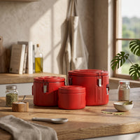 3 Pieces Lidded Carry Container Stainless Steel Lunch Box Portable Silicone Gasket Insulated Lunch Box for Meal Prep