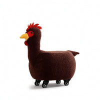 Cock Stool Rolling Ottoman with Wheels Footstool Padded Furniture Soft for Children, Playroom, Nursery