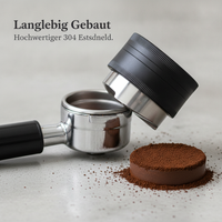 Self-Leveling Coffee Tamper with Gravity Distribution