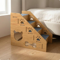 Wooden Pet Stair Ramp Decorative Anti-Slip Stair Ramp Sturdy for Bed