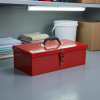 Metal Toolbox Fitted Lid Iron Toolbox Red