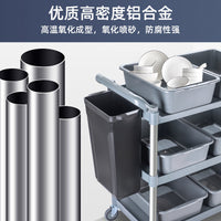 酒店收餐车商用万向轮餐厅上菜推车加厚饭店收碗送餐小推车多功能