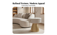 Round Drawer End Table Minimalist Design Nightstand Space-Saving for Home Office