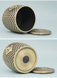 Brass Car Ashtray with Three-dimensional Relief, Chinese Style