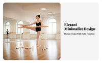 Non-Slip Feet Adjustable Double Ballet Bar Stable Design Portable Ballet Barre Easy Assembly Freestanding Dance Bar Heavy Duty for Dancers, Kids, Adults, School